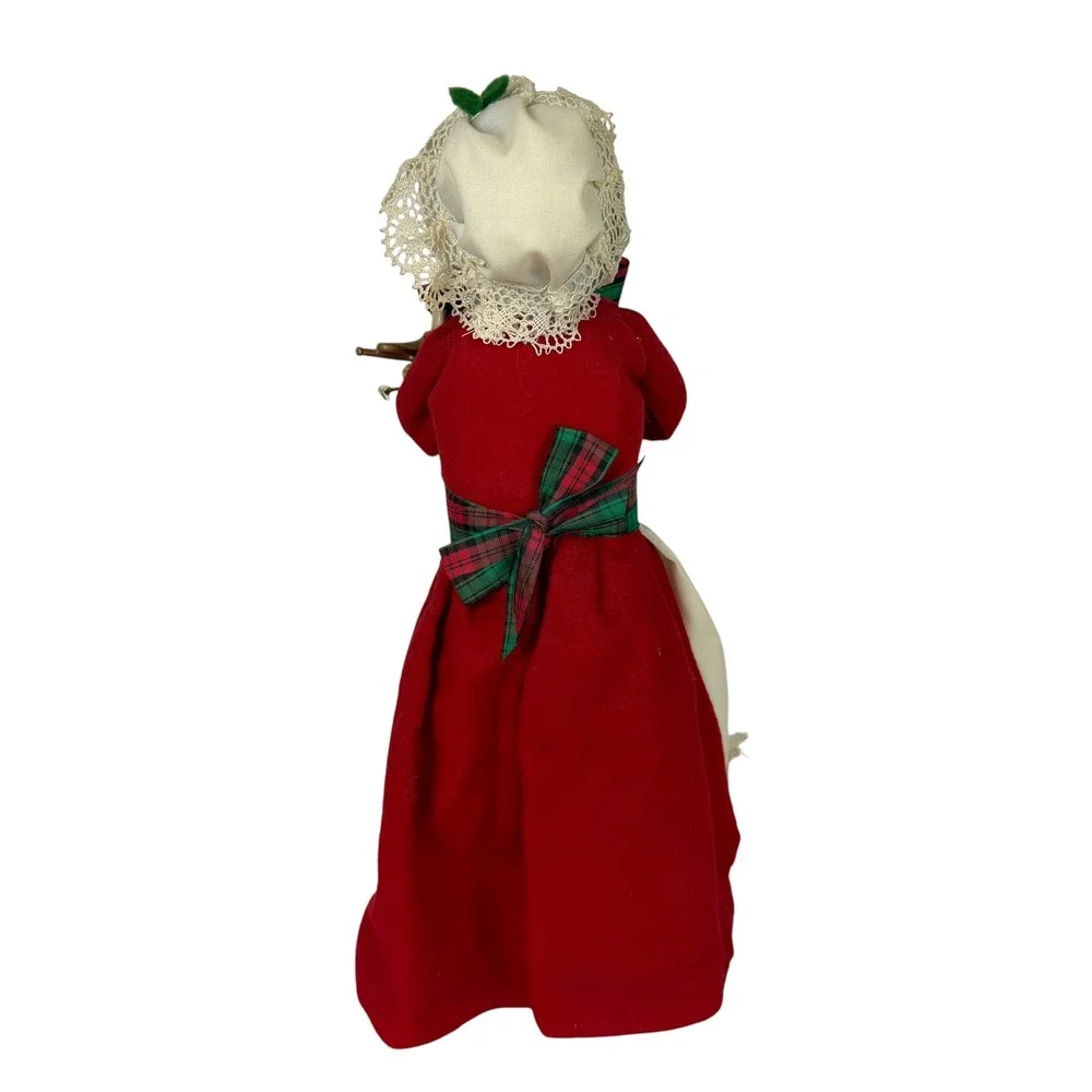 Vintage 1989 Byers Choice The Carolers Woman with Toy Basket Red Dress 14 inch